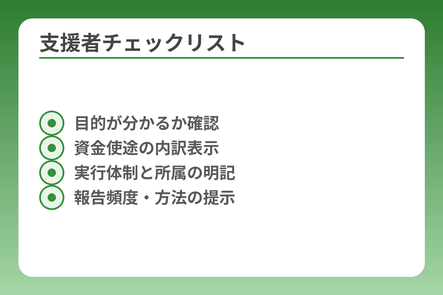 支援者チェックリスト