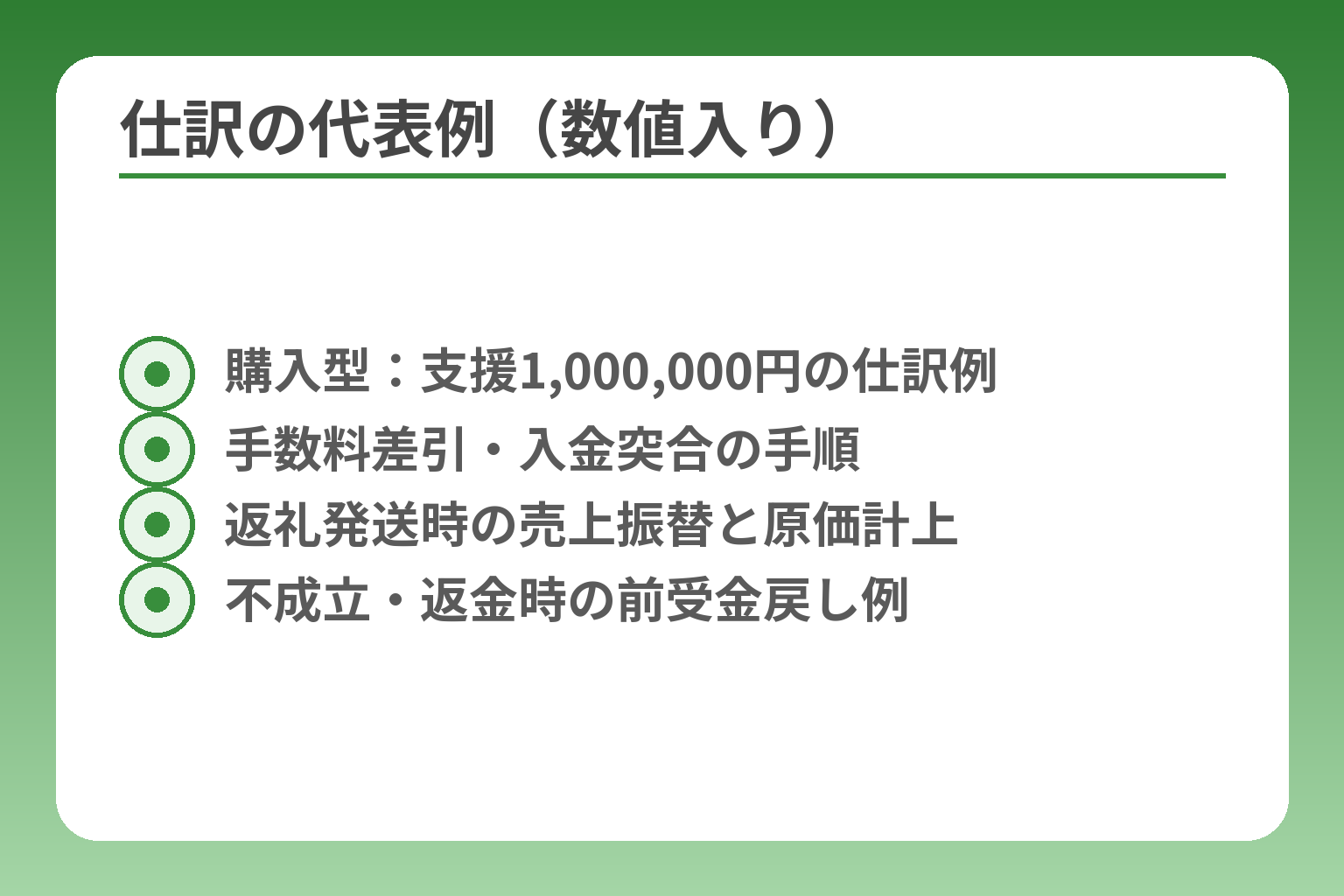 仕訳の代表例（数値入り）