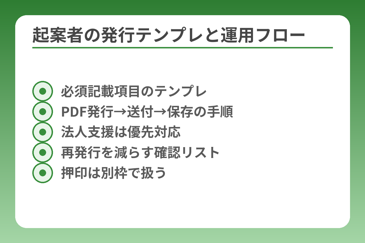起案者の発行テンプレと運用フロー