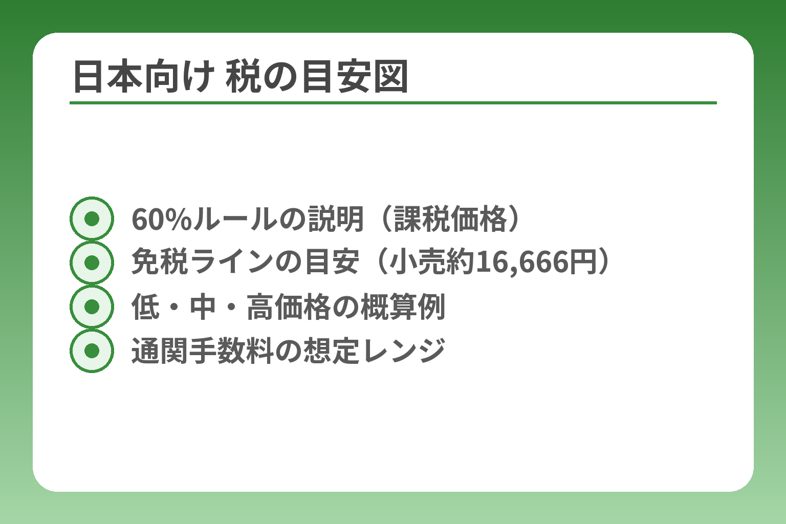 日本向け 税の目安図
