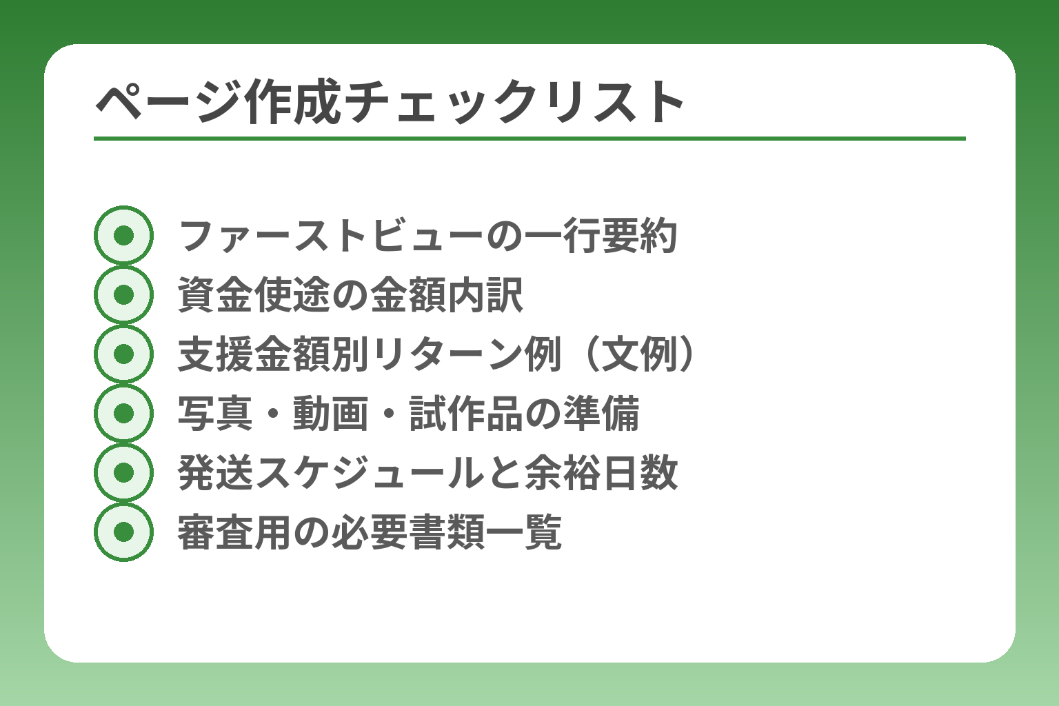 ページ作成チェックリスト