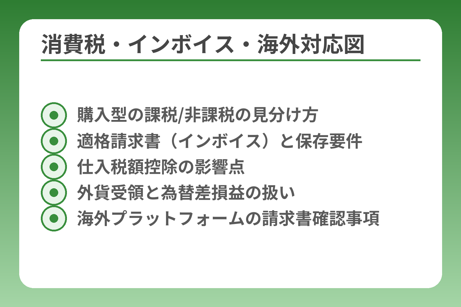 消費税・インボイス・海外対応図