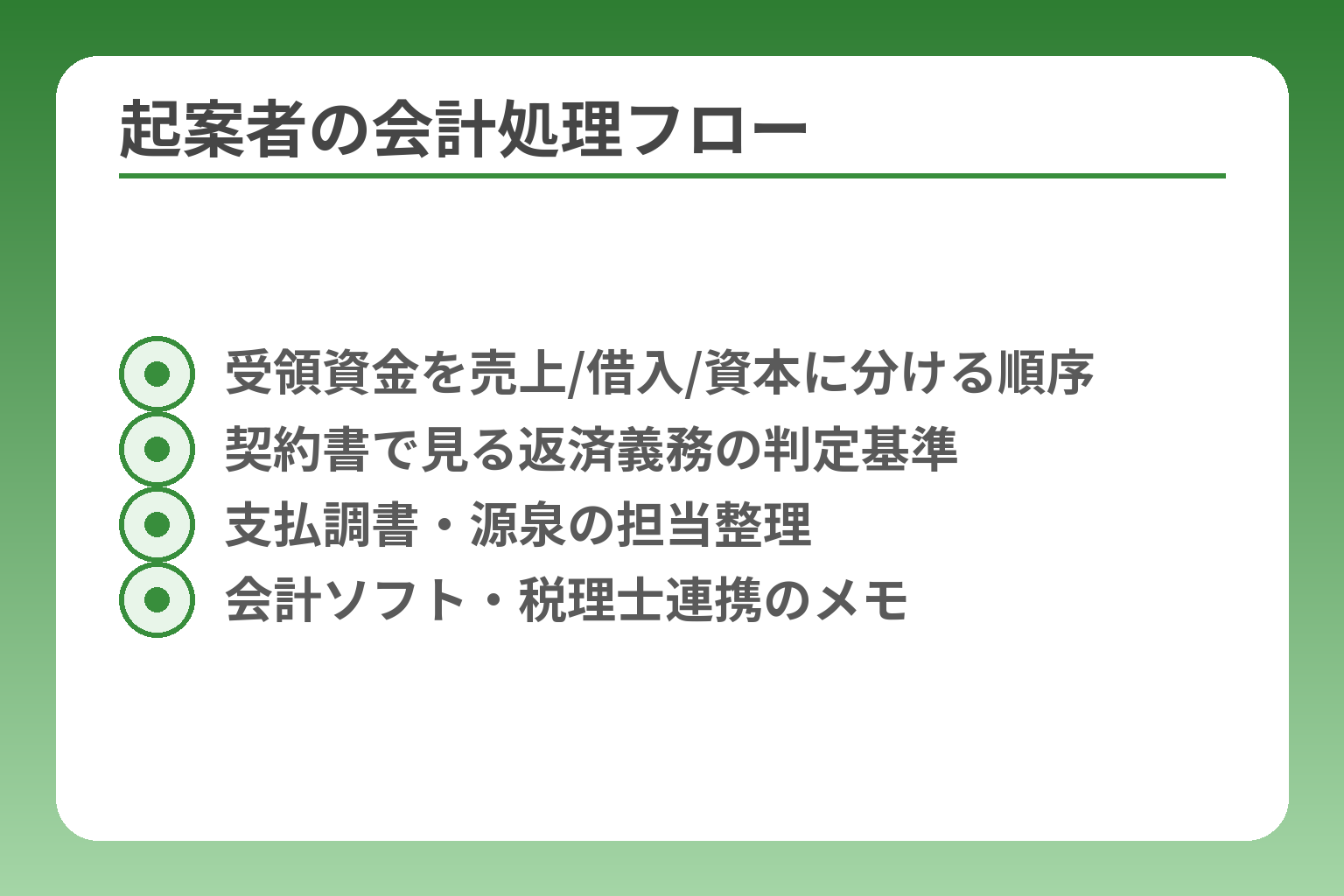 起案者の会計処理フロー