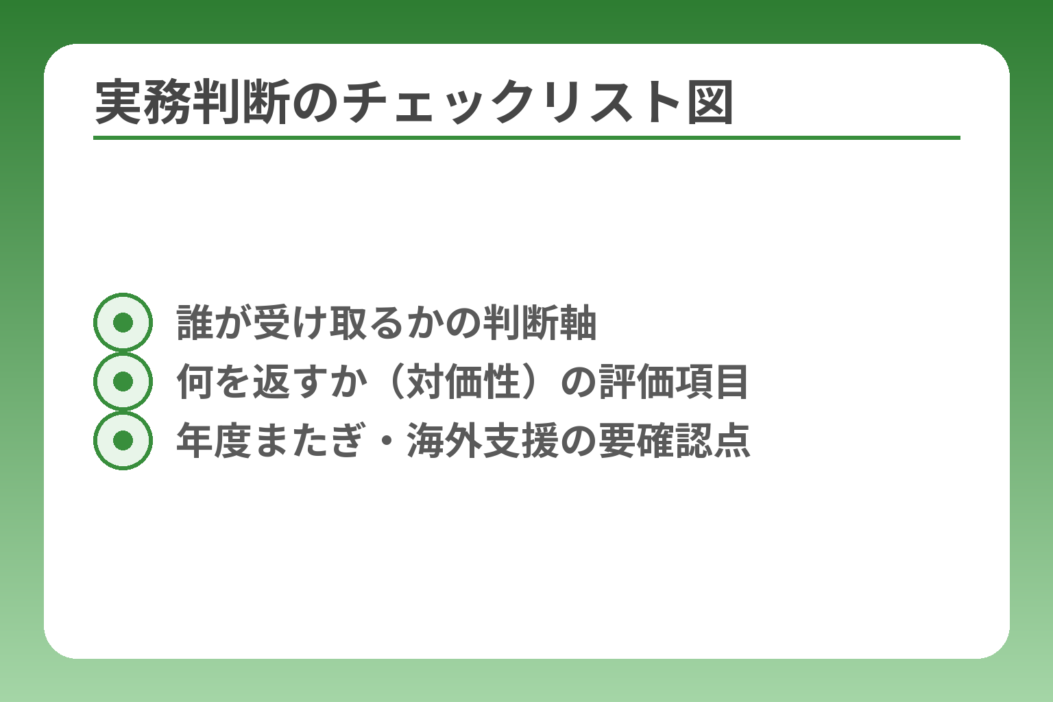 実務判断のチェックリスト図