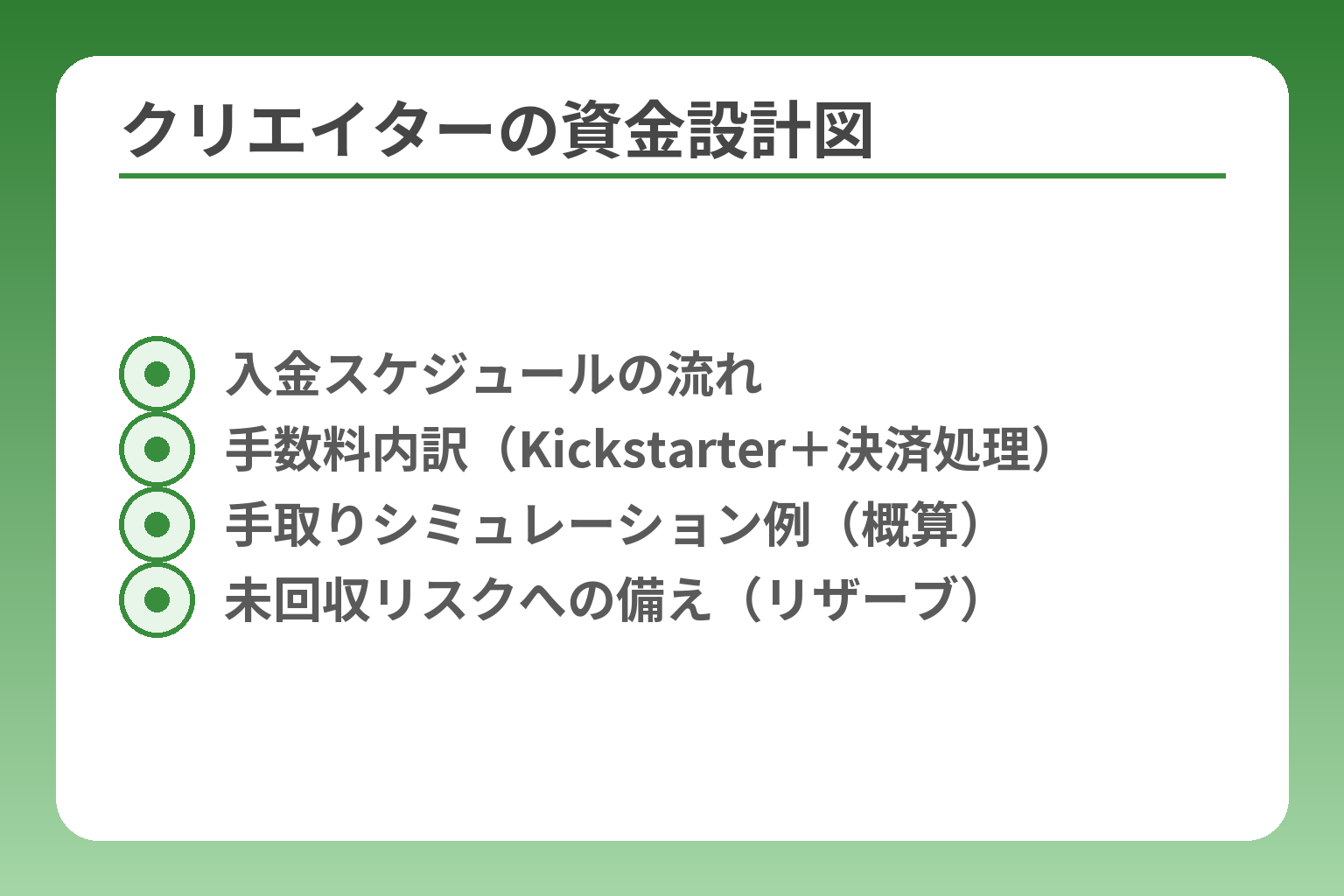 クリエイターの資金設計図