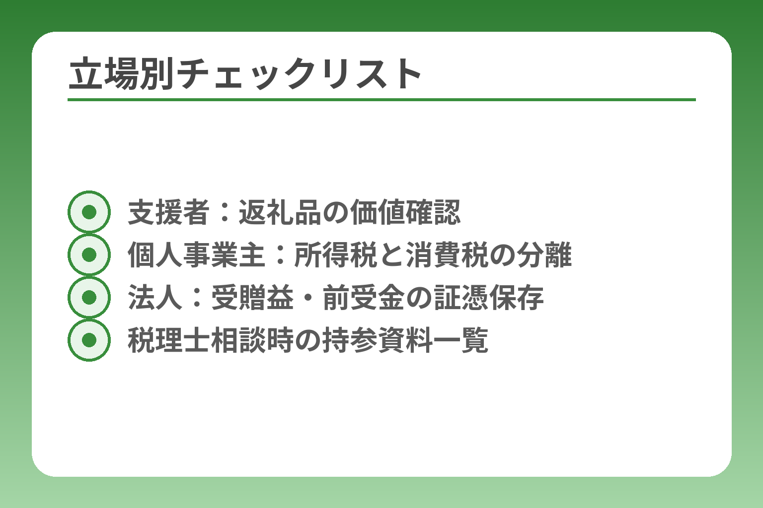立場別チェックリスト