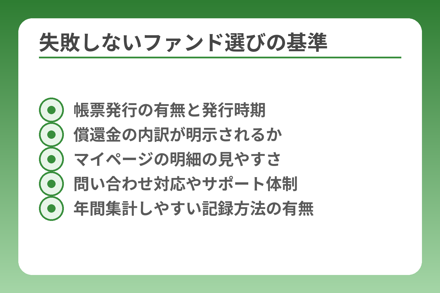 失敗しないファンド選びの基準