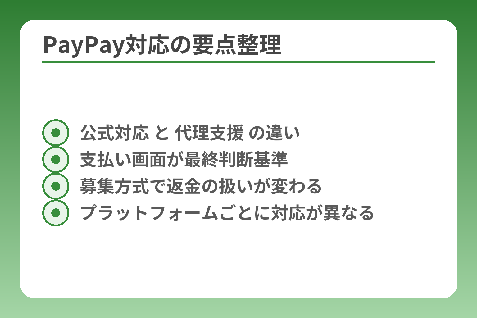 PayPay対応の要点整理