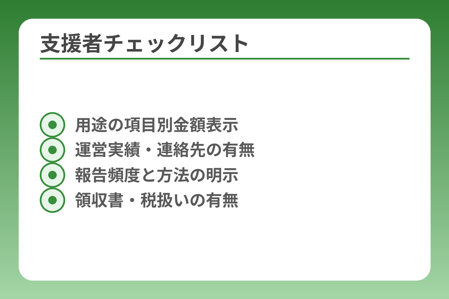 支援者チェックリスト