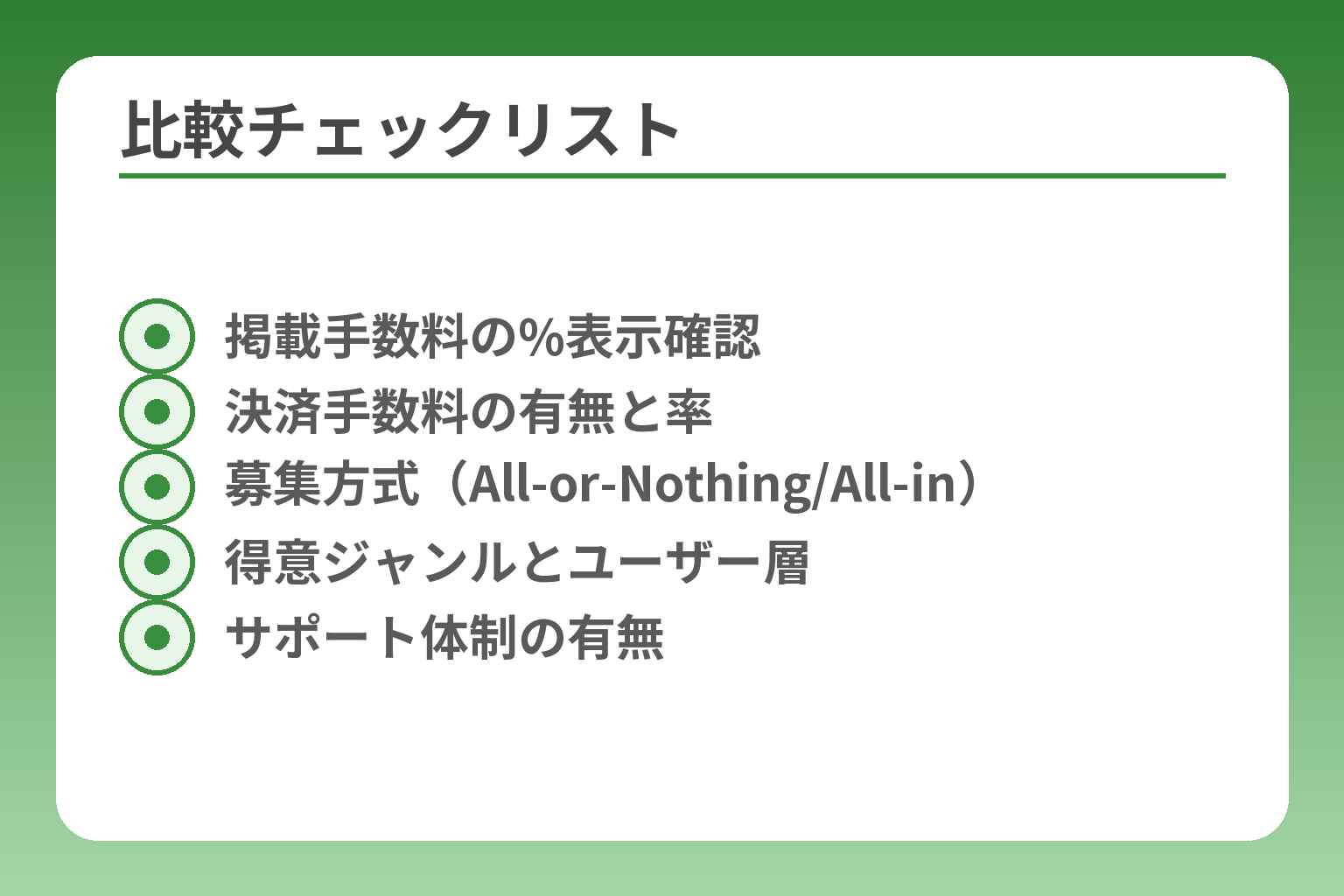 比較チェックリスト