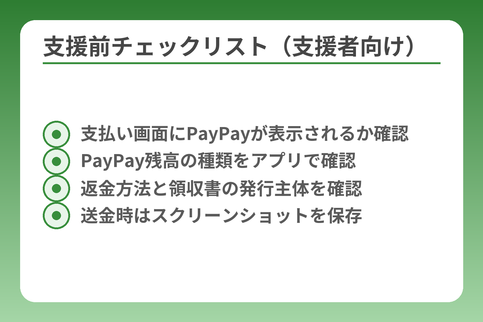 支援前チェックリスト（支援者向け）