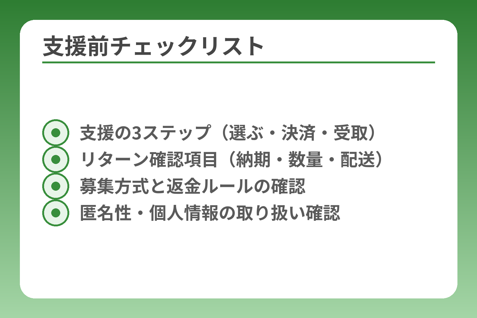 支援前チェックリスト