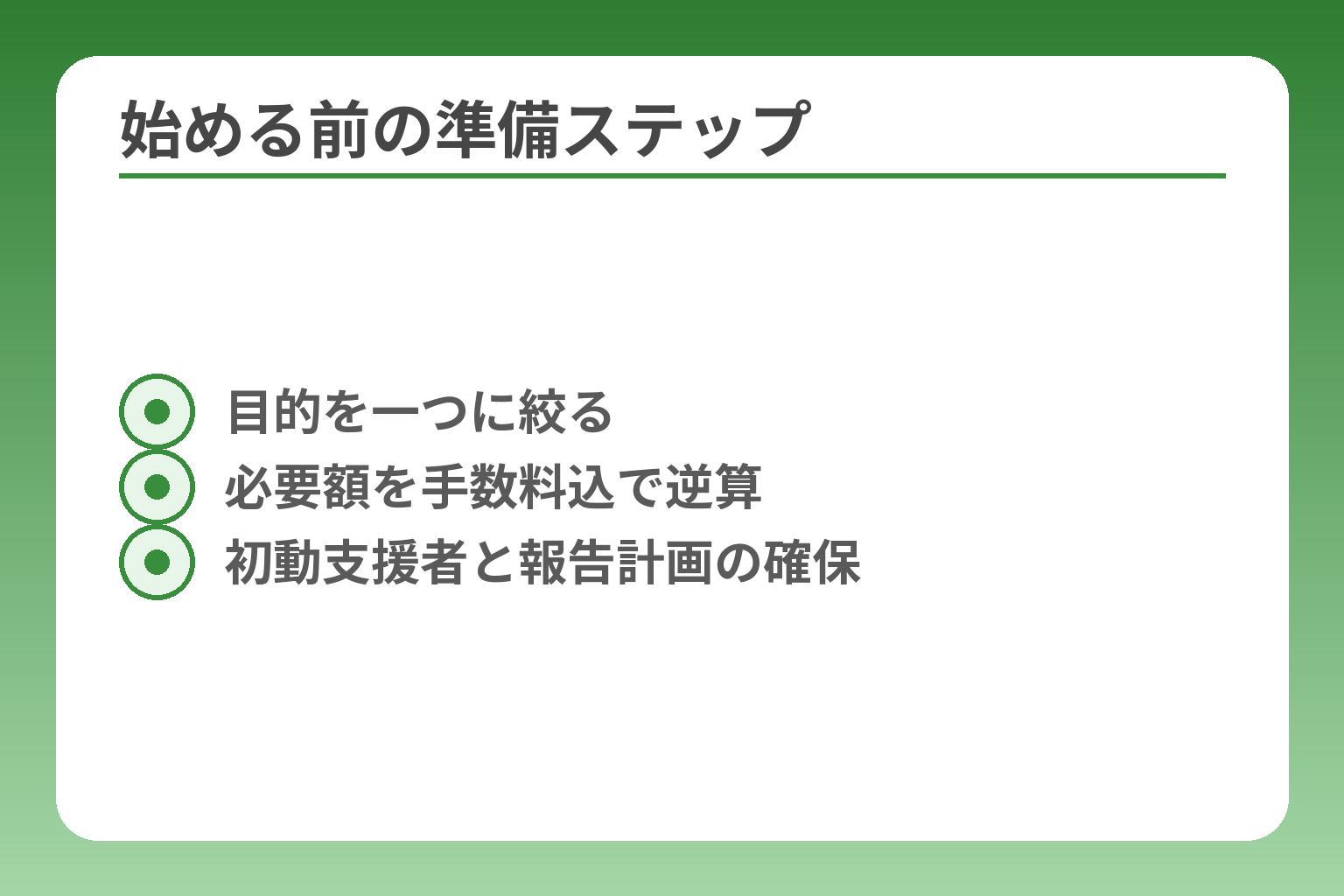始める前の準備ステップ