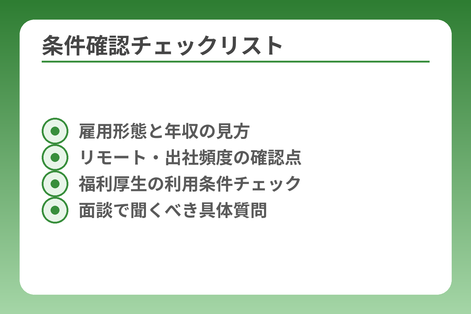 条件確認チェックリスト