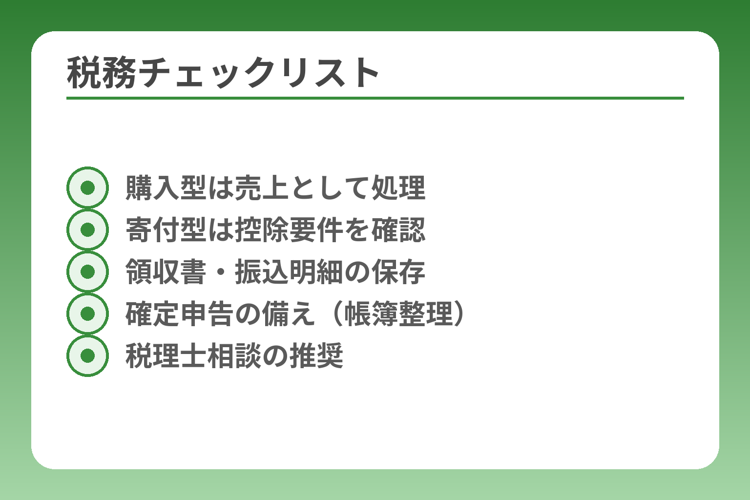 税務チェックリスト