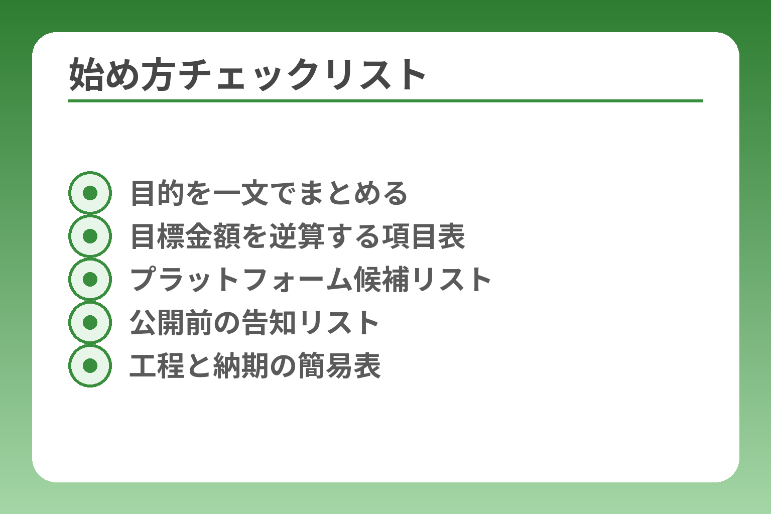 始め方チェックリスト