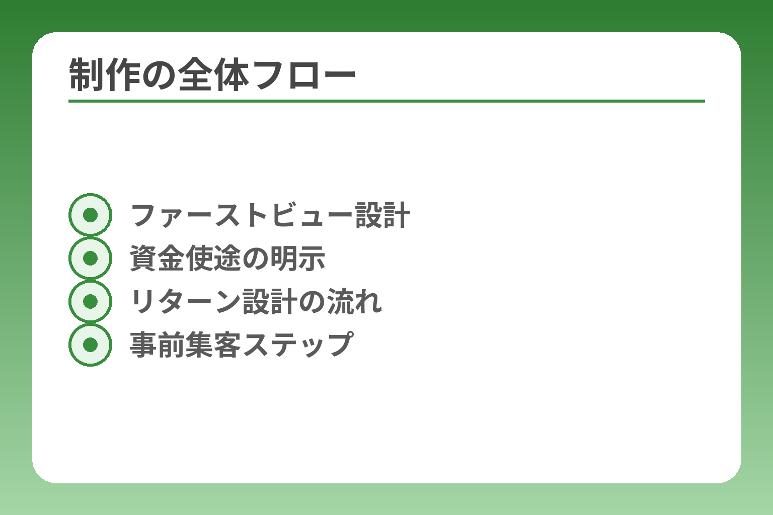 制作の全体フロー