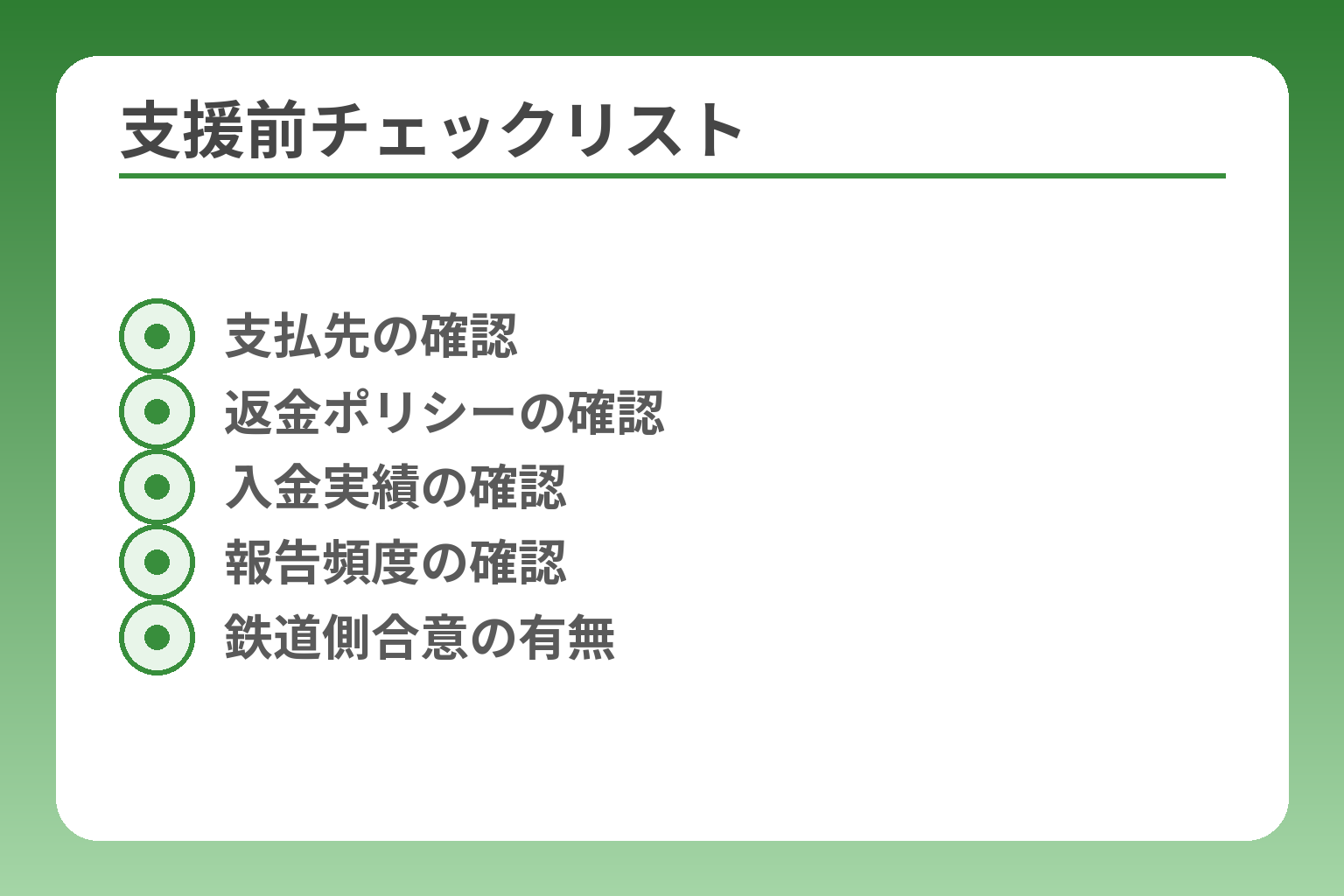 支援前チェックリスト