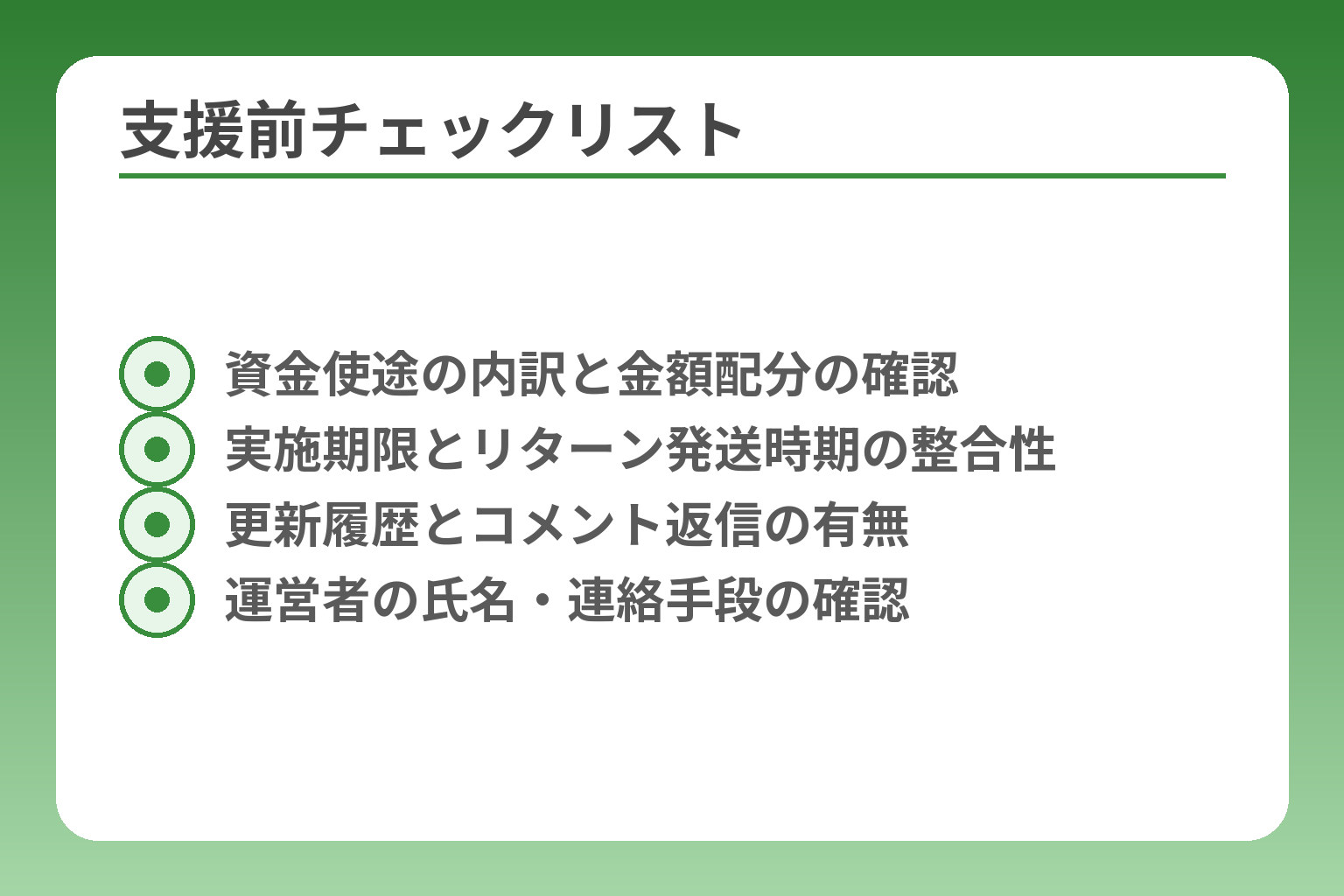 支援前チェックリスト