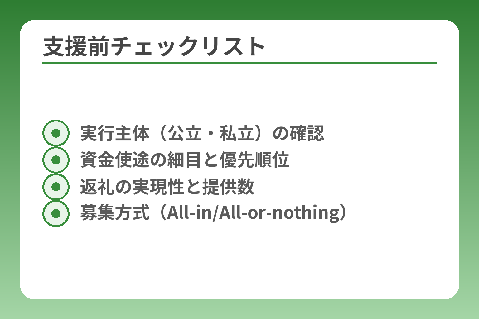 支援前チェックリスト