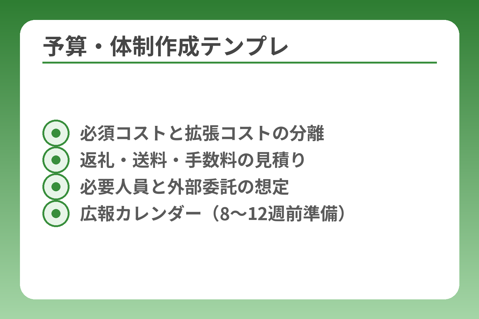 予算・体制作成テンプレ