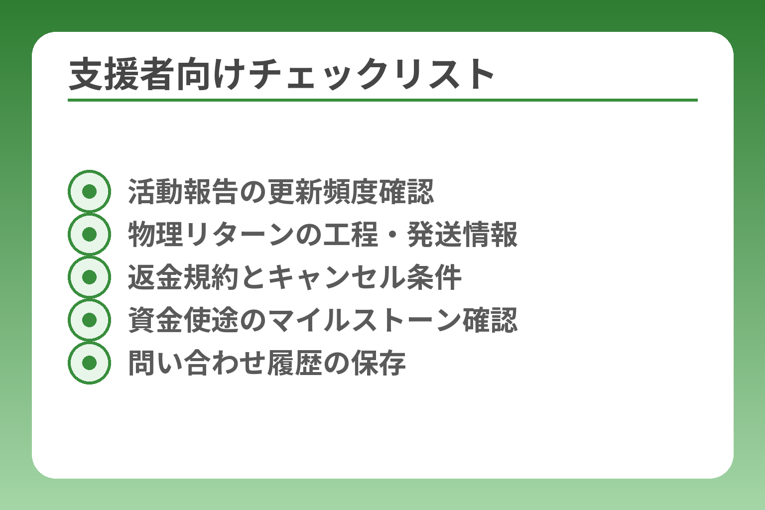 支援者向けチェックリスト