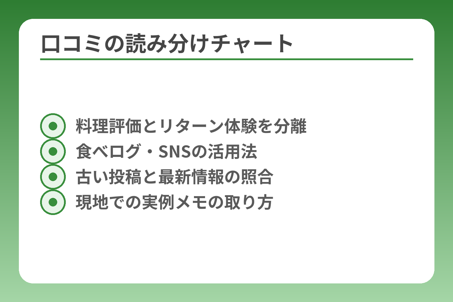 口コミの読み分けチャート