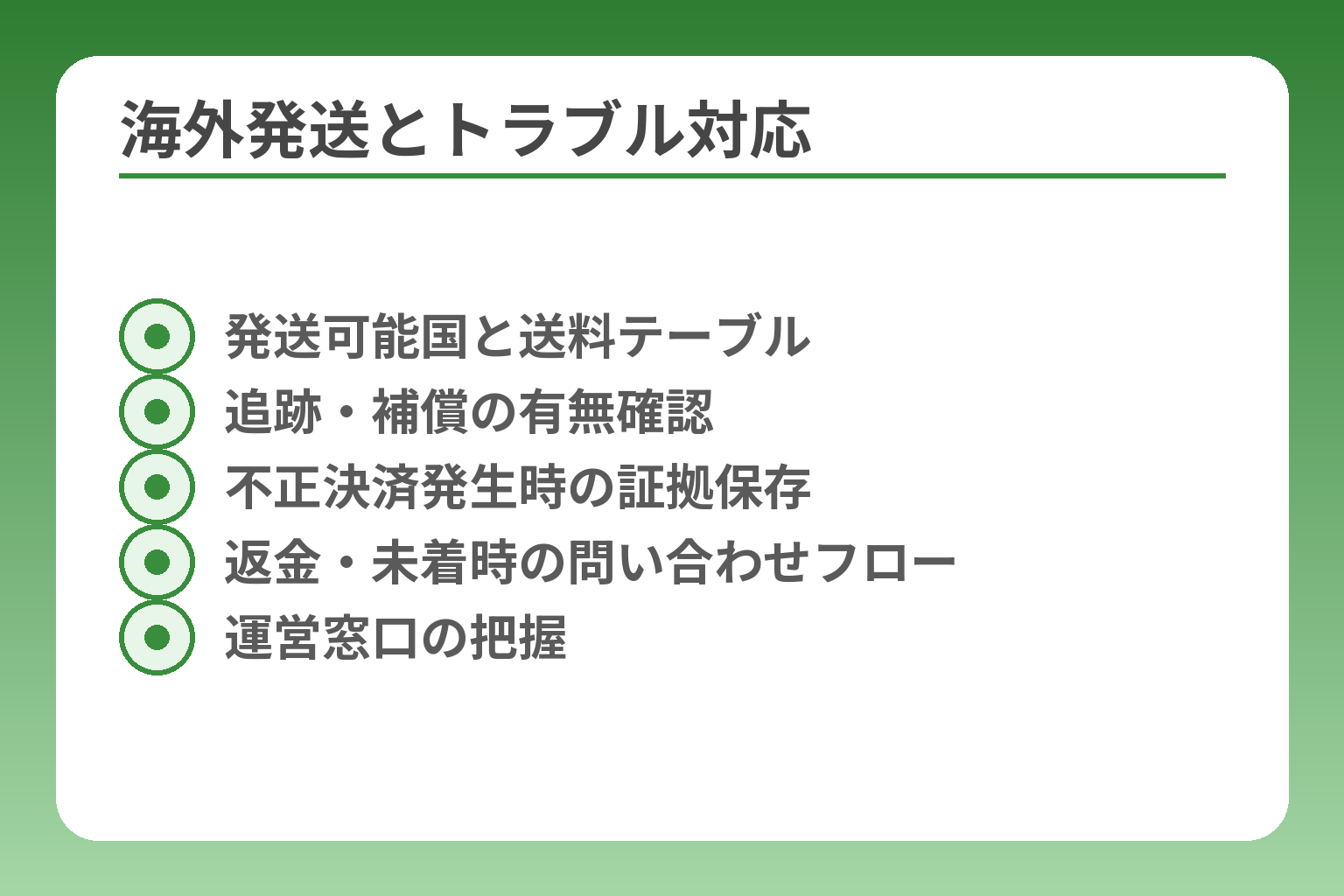 海外発送とトラブル対応