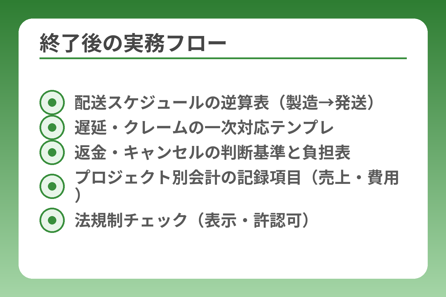 終了後の実務フロー
