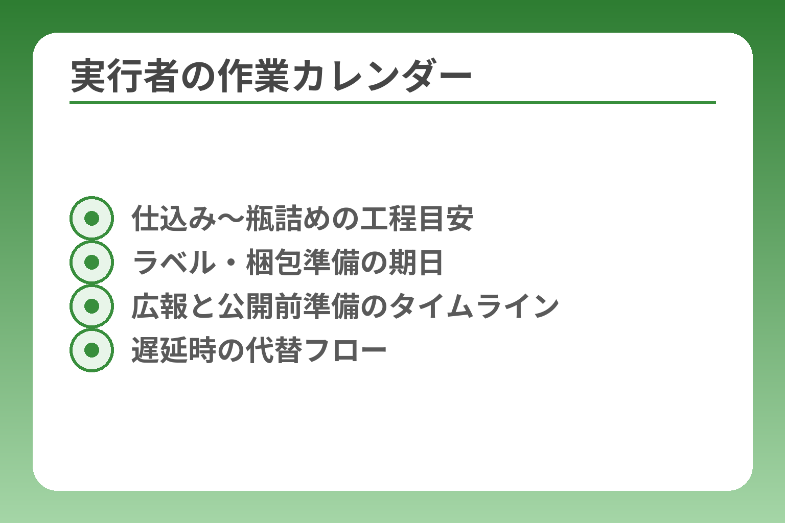 実行者の作業カレンダー