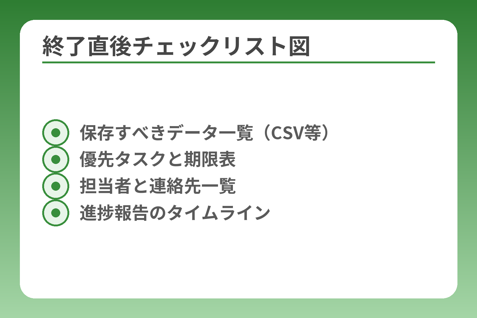終了直後チェックリスト図
