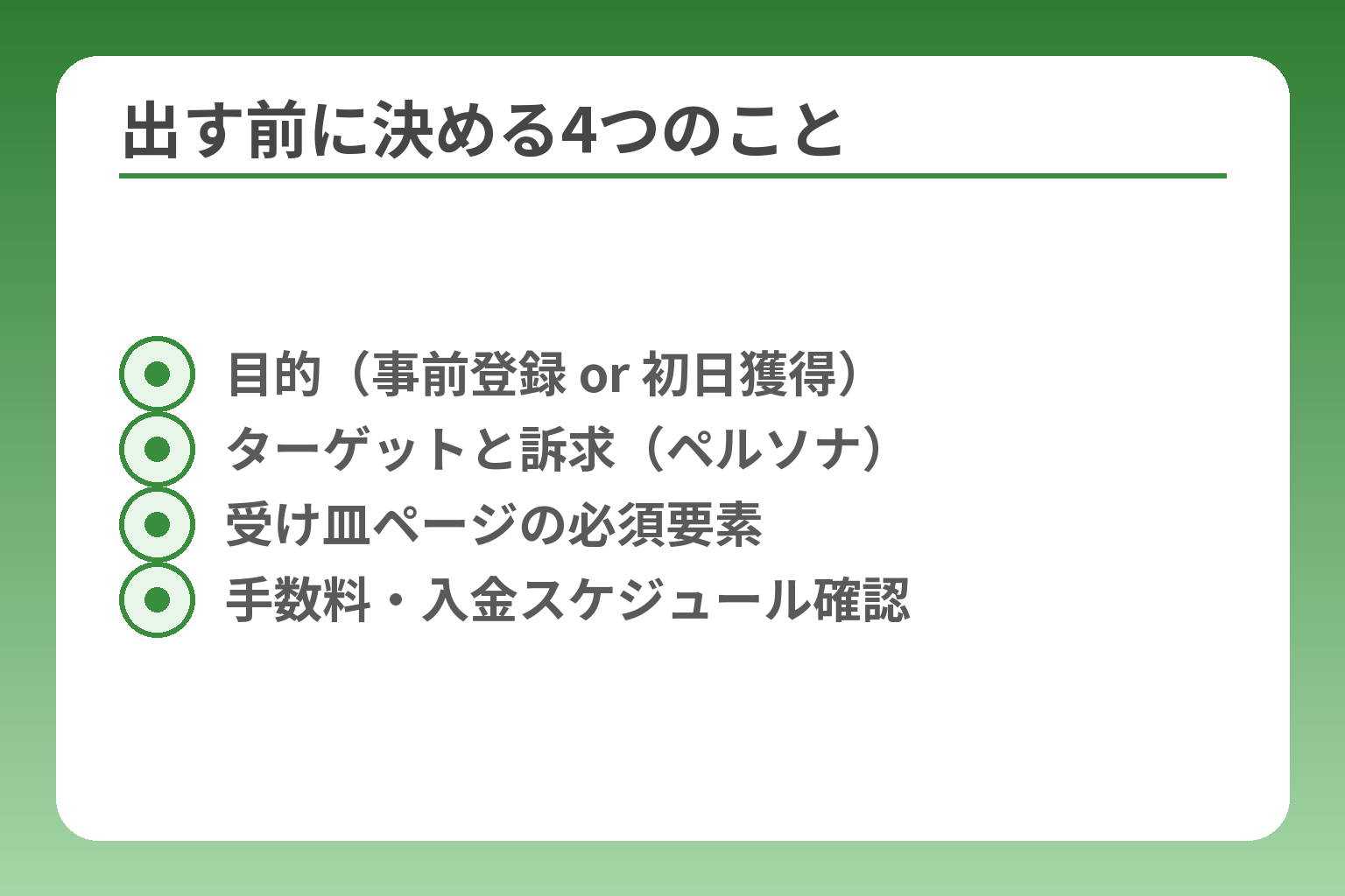 出す前に決める4つのこと