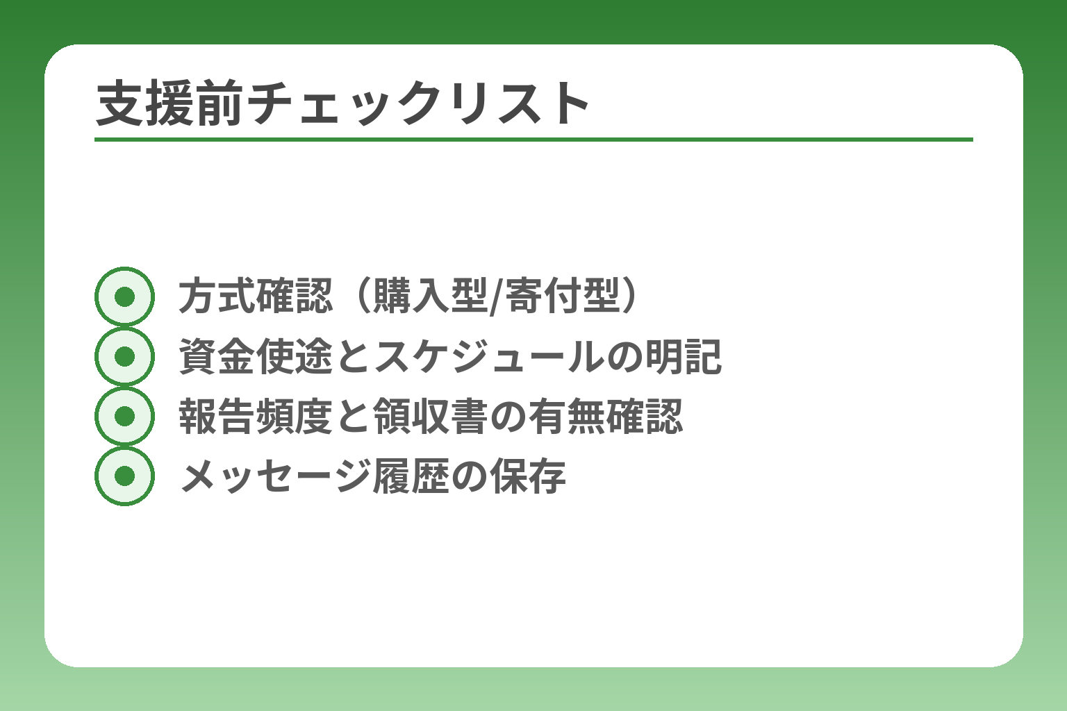 支援前チェックリスト