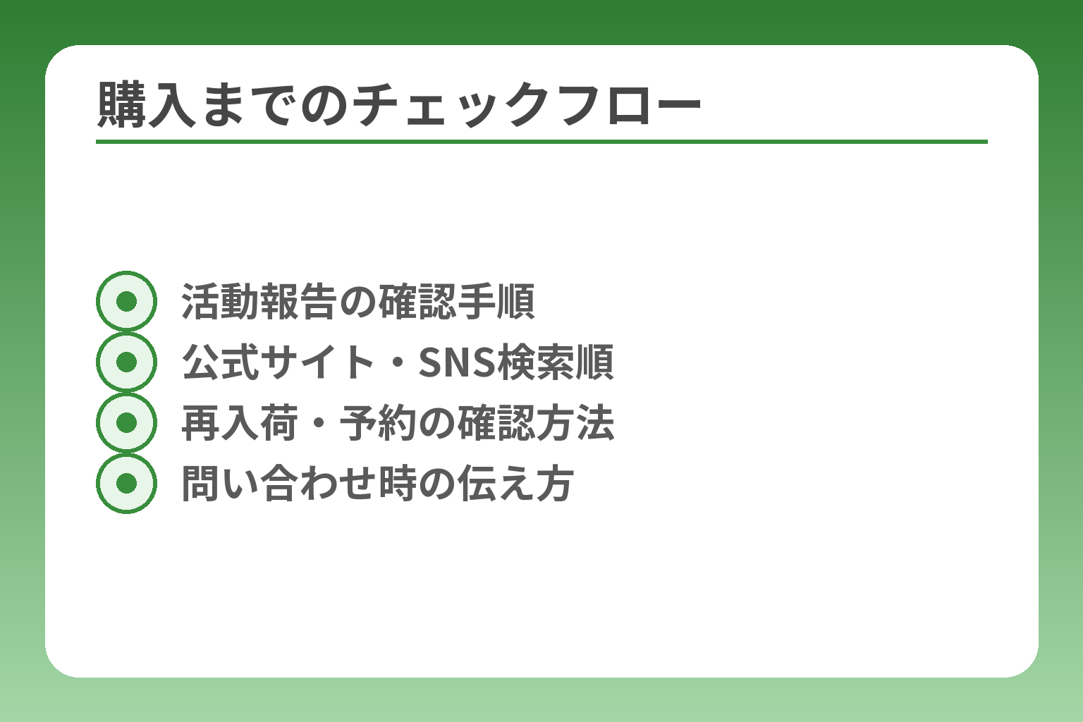 購入までのチェックフロー