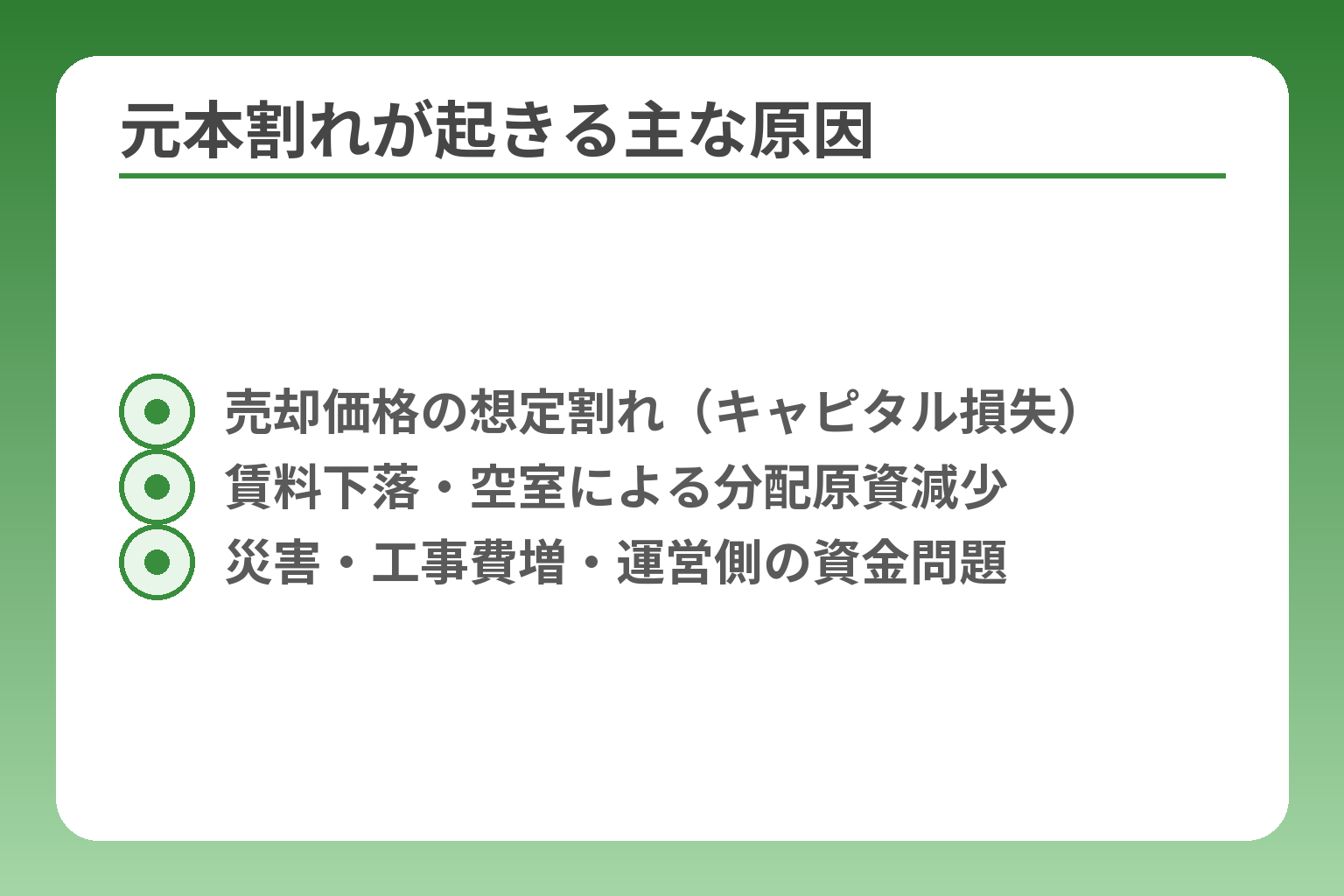 元本割れが起きる主な原因