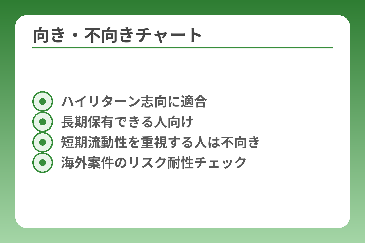 向き・不向きチャート