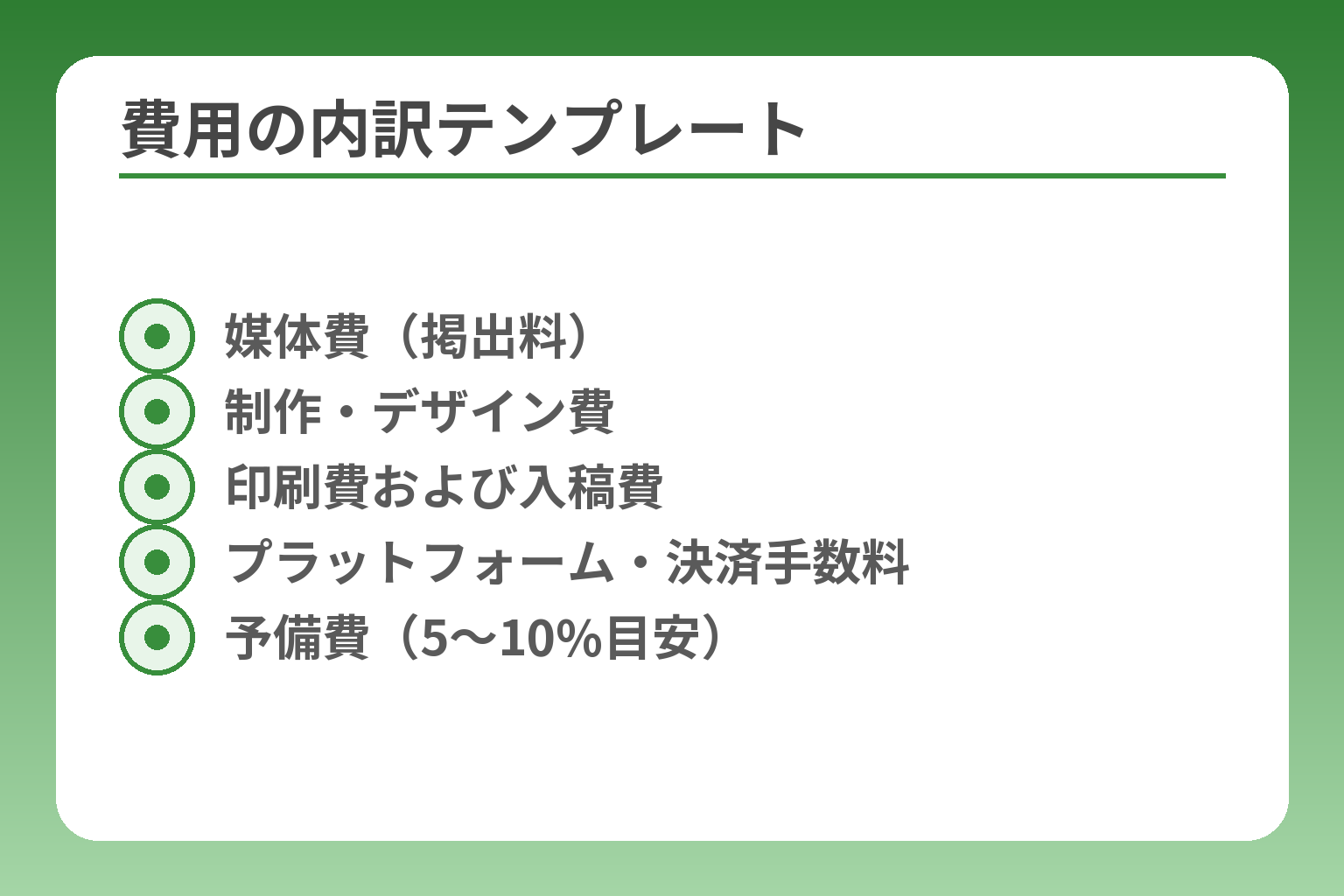 費用の内訳テンプレート