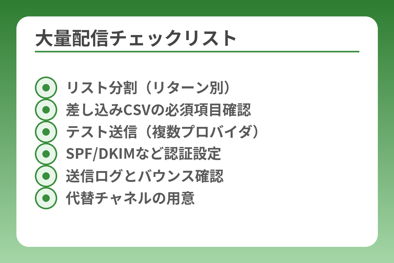 大量配信チェックリスト