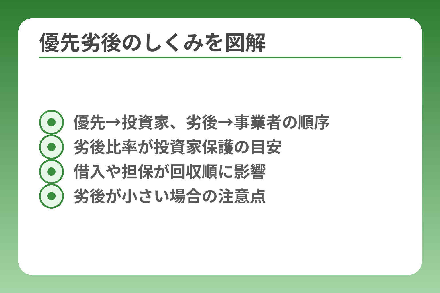 優先劣後のしくみを図解
