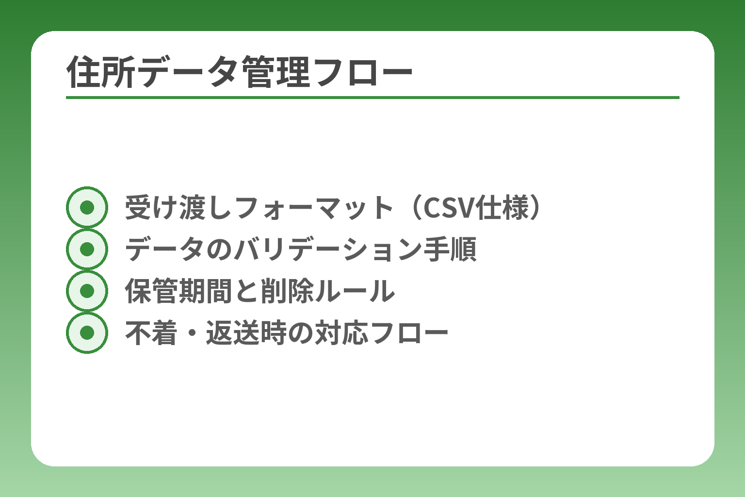 住所データ管理フロー