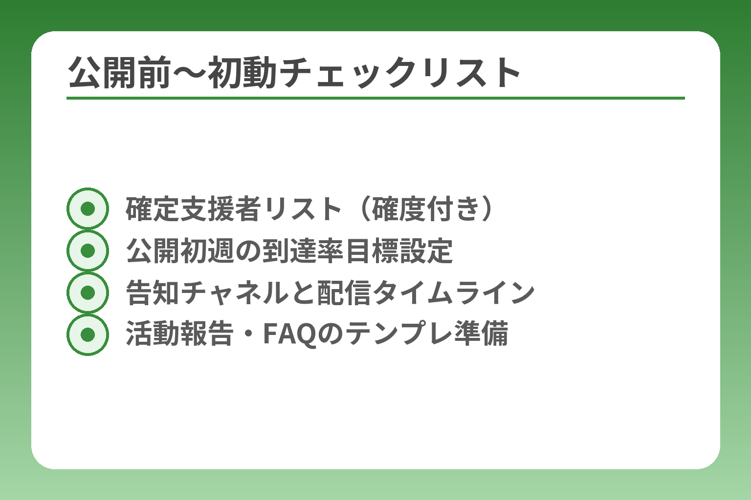 公開前〜初動チェックリスト