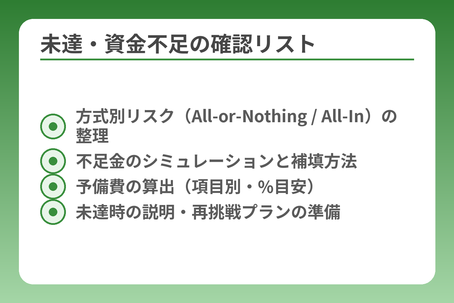 未達・資金不足の確認リスト