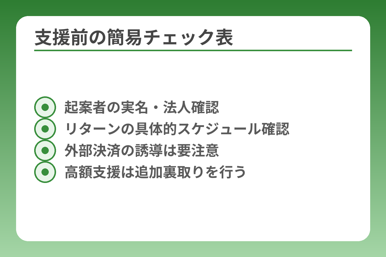 支援前の簡易チェック表