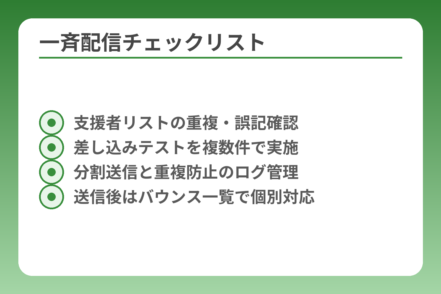 一斉配信チェックリスト
