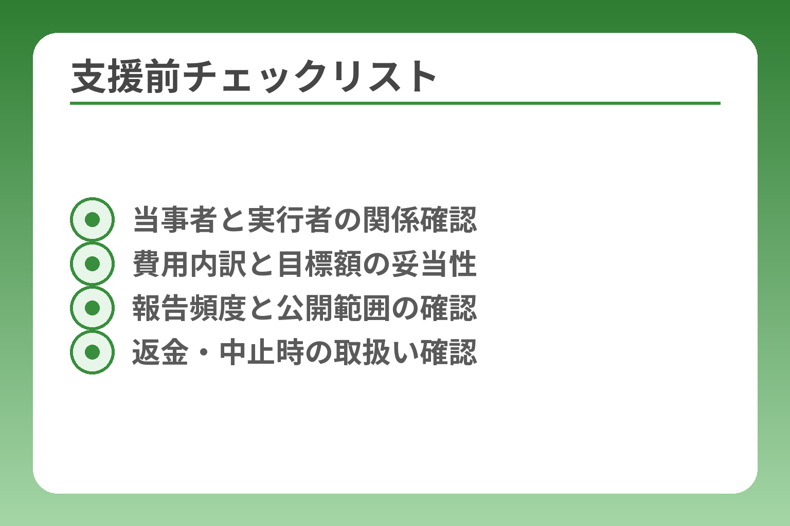 支援前チェックリスト