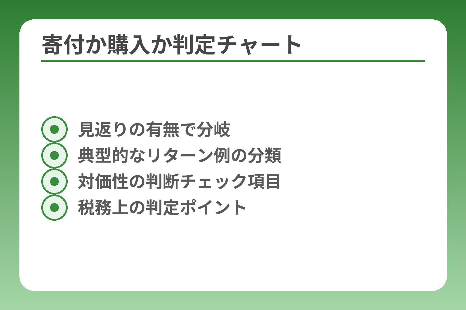 寄付か購入か判定チャート
