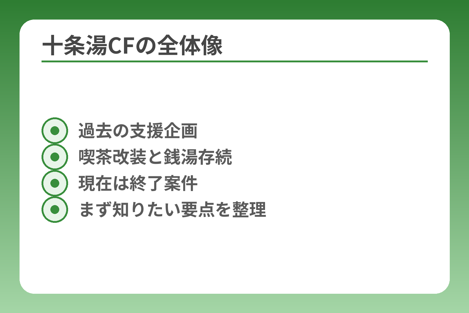 十条湯CFの全体像