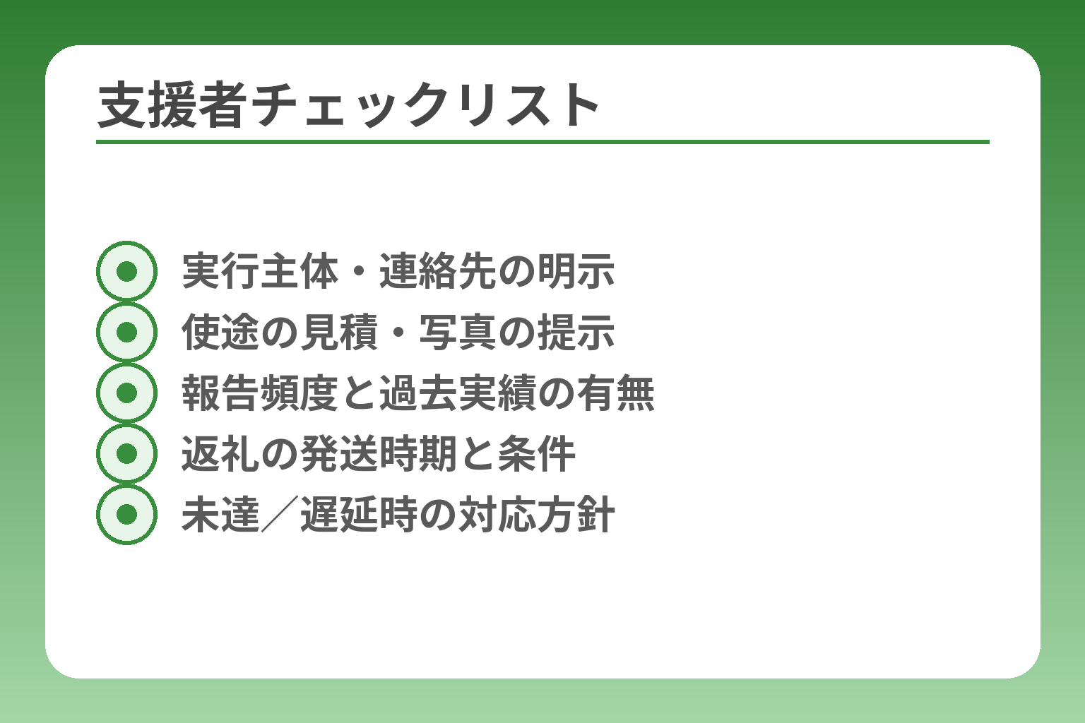 支援者チェックリスト