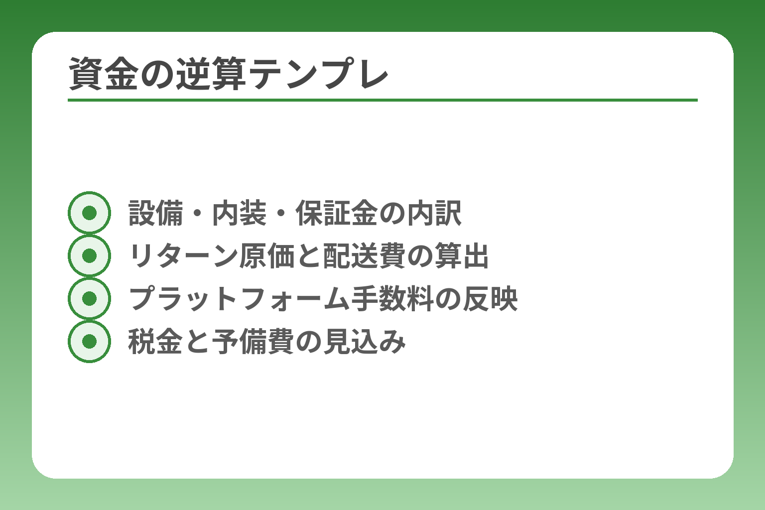 資金の逆算テンプレ