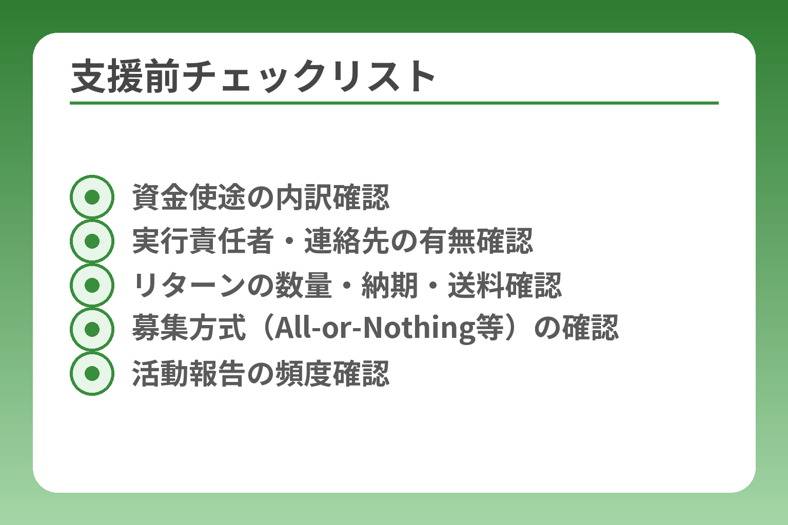 支援前チェックリスト